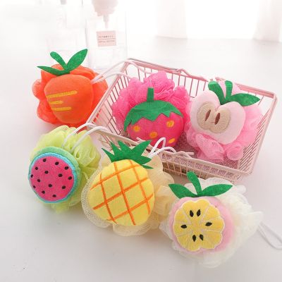 【cw】 1 Pcs Cartoon Fruit Sponge for Shower Cleaning and Exfoliants Accessories ！