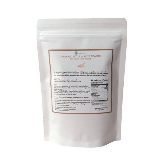 200g bột vỏ hạt mã đề hữu cơ keto cải thiện táo bón jc bluemoon - ảnh sản phẩm 3