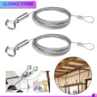 KLOMKZ 2PCS เหล็กไร้สนิม สายแขวนรูปภาพ ทนทานสำหรับงานหนัก พร้อมห่วงตะขอ เชือกสแตนเลสสตีล มัลติฟังก์ชั่ ทนต่อการสึกหรอ กรอบไม้แขวน บ้านในบ้าน