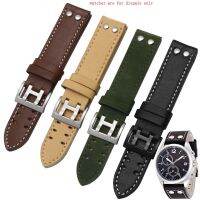 〖Bar watchband〗MilitaryGenuine หนังสายนาฬิกาข้อมือสีดำสีกากีเปลี่ยน Strapwatch อุปกรณ์เสริม20มิลลิเมตร22มิลลิเมตร