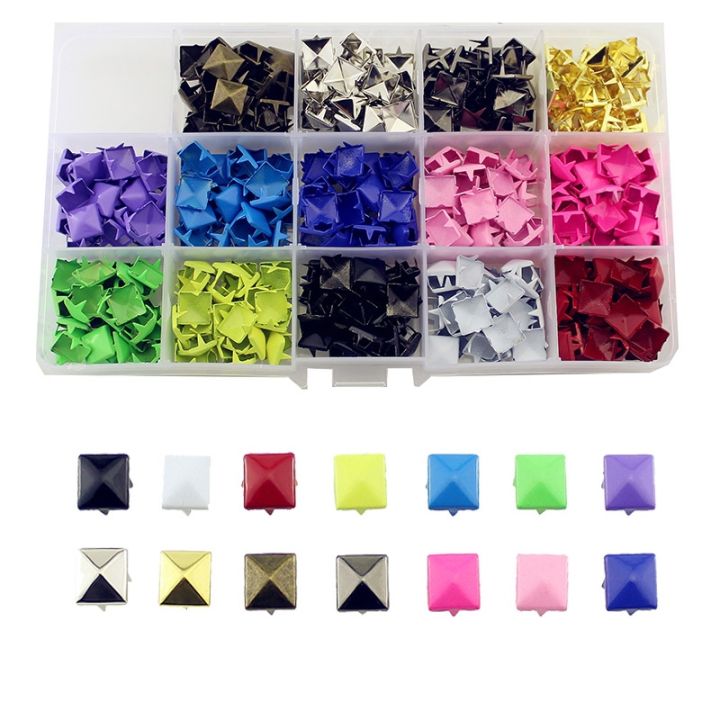cw-420pcs-colorful-9mm-square-pyramid-claws-rivets-for-leather-punk-spikes-and-studs-clothes-bag-belt-diy-accessory