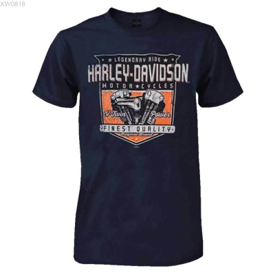 Crew (สต็อกเพียงพอ) Harley Mens Neck Short Sleeve T-Shirt - Davidson finestคุณภาพสูง size:S-5XL