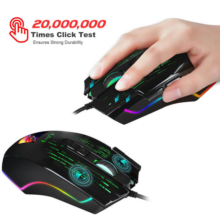 J500 Gaming Mouse USB 10000 DPI PMW3325 USB RGB Wired Mouse Gamer 9