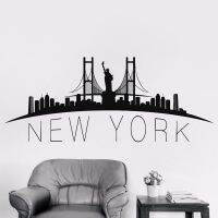 York City Wall Decals Skyscraper ไวนิลตกแต่งบ้านสำหรับห้องนั่งเล่นห้องนอนสติกเกอร์อาคารตกแต่ง House Wall โปสเตอร์ CT15