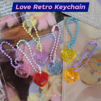 Love Retro Keychain พวงกุญแจโซ่ไข่ปลา พวงกุญแจหัวใจ โซ่ไข่ปลา พวงกุญแจไข่ปลา | Sugar Monster