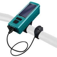 ◑◘✵ LED Bike Light Solar Bicycle Front Headlight Waterproof Cycling Warning Light Power Bank with 4 Light Modes 130dB Loud Bike Horn