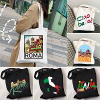 【jw】♣✐✶  Cinque Terre Duomo Florence Forza Italia Ciao Italian Map Flag Sayings Quotes Canvas Tote Shopper Handbags