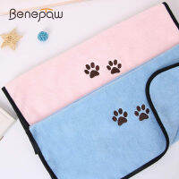 Benepaw อัลตร้าดูดซับแห้งเร็วสุนัขผ้าขนหนูทนทานไมโครไฟเบอร์เย็บปักถักร้อยตีนพิมพ์ที่มีคุณภาพน้ำหนักเบาสัตว์เลี้ยงอาบน้ำผ้าขนหนู