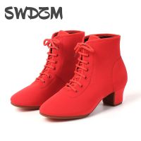 SWDZM Women Dance Shoes Latin Ballroom dance shoes Modern Shoes Ladies Tango Black Jazz Shoes Dance Sneaker For Girls heeled 4cm