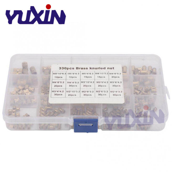 330pcs210pcs-m2-m10-brass-knurled-insert-nuts-threaded-insert-screws-assortment-set-kit-industry-machinery-nut-injection-tools