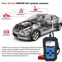 OBD2 KW350 KONNWEI เริ่มต้นเครื่องสแกนรหัสสำหรับรถยนต์ VAG กับ ABS ถุงลมนิรภัยรีเซ็ตน้ำมันบริการไฟ EPB เครื่องวิเคราะห์ Gratis Ongkir