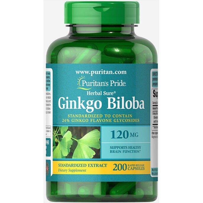 ใบแปะก๊วยสกัด Puritans Pride Ginkgo Biloba Standardized Extract มีให้