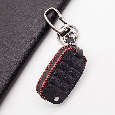 ♀✐☜ Fashion Leather Car Key Case Cover For Kia Optima 13-16 For Sportage Protection Genuine Leather Fob Alma Rio For Carens 2018