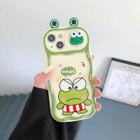 เคสโทรศัพท์มือถือการ์ตูน Keroppi Frog พร้อมอุปกรณ์ป้องกันเลนส์กล้องถ่ายรูปที่สามารถเคลื่อนย้ายได้สำหรับ iPhone 14 Pro Max 13 Pro Max ฝาหลังซิลิโคนนิ่มสำหรับ iPhone 12 Pro Max 11