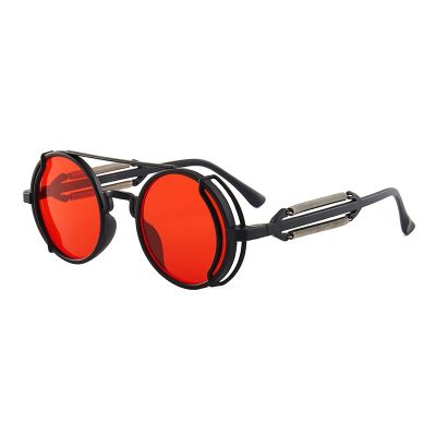 Retro Round Steampunk Sunglasses Men Women Plastic Frame Black Lens Sun Glasses Unisex Outdoor Riding Running Sportd Sunglasses