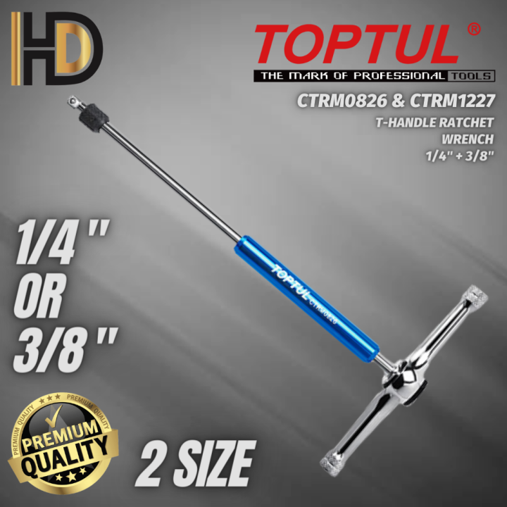 TOPTUL T Handle Ratchet Wrench / 2 Type Ratchet Wrench / 1/4" + 3/8