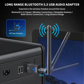 Bluetooth Adapter for PC, USB Bluetooth 5.3 Adapter, Long Range 328FT/100M  Bluetooth Dongle, Driver Free BT5.3 Adapter Compatible with Computer