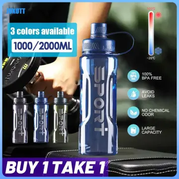 2l Portable Large-capacity Water Bottle Time Marker Leak-proof