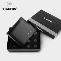 ZZOOI Tigernu High Quality Wallets Men Thin Money Purse Male Business Card Holder For Men Fashion Leather Wallet Short Purse Card Bag