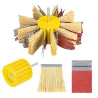 6 Abrasive Wire Sisal Emery cloth Polishing Brush Wheel for Woodworking