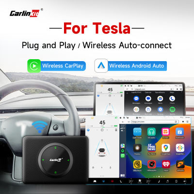 CarlinKit 4.0 Tesla CarPlay Wireless Android Auto USB Adapter กล่อง Ai อัจฉริยะสำหรับรุ่น3รุ่น Y X S WiFi Bluetooth Auto-Connect