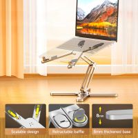 Portable Laptop Stand Notebook Holder 360°Rotation Adjustable Height Folding Aluminum Bracket