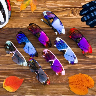 แว่นตาจักรยานเสือภูเขา SCVCN กีฬาผู้ชายแว่นกันแดดเปลี่ยนสีได้ปั่นจักรยานเสือภูเขาแว่นตานิรภัย UV400วิ่งบนถนน
