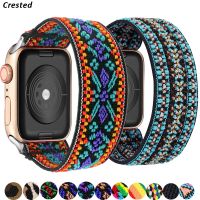 Tali Pengikat untuk Tali Jam Tangan Apple 40Mm 38Mm 41Mm 45Mm 44Mm 42Mm Gelang Lingkaran Solo Elastis Bohemia Seri IWatch 3 4 5 6 Se 7