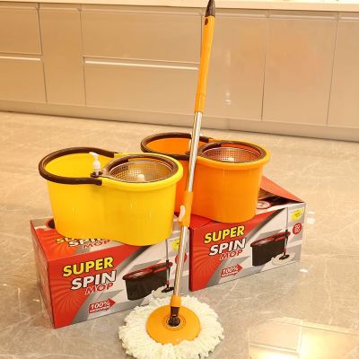 Dual Drive Magic Cleaning Mops Hand Pressing Spin 360°Rotating Mops Home Kitchen Floor Cleaner Removable With Bucket Drop Mops