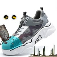 ผู้ชายมาตรฐานยุโรป Steel Toe Safety Shoes Anti Impact Anti Puncture Work Shoes Protection Indestructible Sneakers