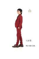 ✨ Danieli Burgundy Smart Suit.✨สูทเด็ก สีเบอร์กันดี ดูดีแตกต่าง ชุดไปงาน 1-20 ปี เด็กเล็ก เด็กโต วัยรุ่นใส่ สูทพ่อลูก ทรงสลิมฟิต เดเนลลี่ สูท สีแดงสวย ทรงสลืม เอวยืดปรับระดับ ผ้าดี ประดับผ้าเช็ดหน้าเสื้อสูท สีเงิน พับเก็บได้