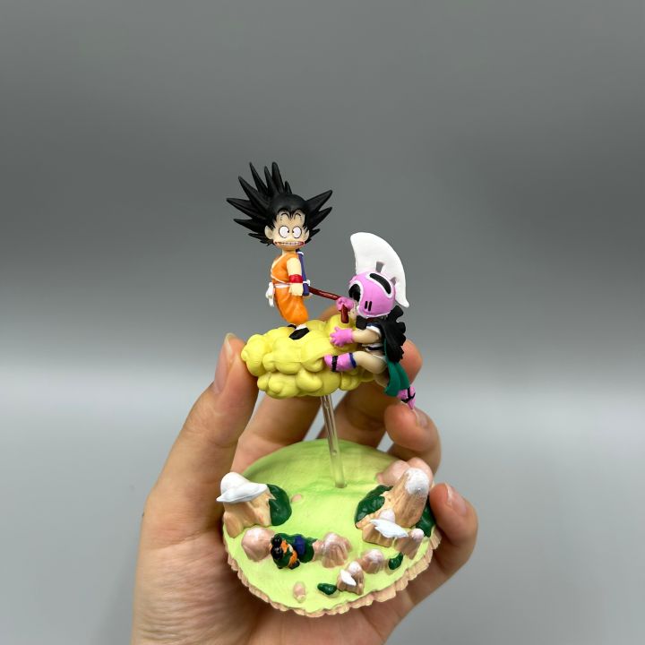 หุ่นดราก้อนบอล9ซม. รูปปั้น Goku Chichi Somersault คลาวด์ Chibi รูปปั้นอะนิเมะหุ่นแอคชั่นน่ารักของขวัญของเล่นเด็ก