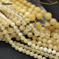 Mamiam-ธรรมชาติ A สีส้มสีเหลืองแคลเซียม Biz, นุ่มรอบ loise หิน, DIY สร้อยข้อมือสร้อยคอ, เครื่องประดับทำ, เครื่องประดับของขวัญการออกแบบ