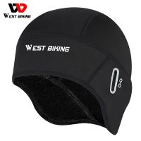 WEST BIKING Winter Fleece Cycling Cap Windproof Thermal Skull Cap Helmet Liner Running Skiing Motocycle Riding Men MTB Bike Hat Shield  Netting