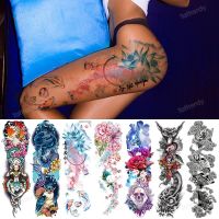 temporary tattoo sticker women large leg thigh body art sexy tattoo for woman girls custom waterdecal fake tatoo big flowers Stickers