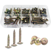 Box Of Screws M4 M5 Crosse Bolt Galvanized Self Tapping Screws Fasteners Used Woodwork Furniture For Home 48 Pcs Screw Set