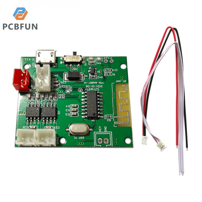 pcbfun โมดูลถอดรหัส BT 5W + 5W DC3.7V-5V แผงเครื่องขยายเสียงขนาดเล็กพร้อมบอร์ดขยายสเตอริโอพาวเวอร์แอมปลิฟายเออร์เสียงสำหรับระบบเสียง DIY