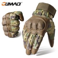 hotx【DT】 Cycling Gloves Leather Airsoft Shooting Hiking Outdoor Riding Men