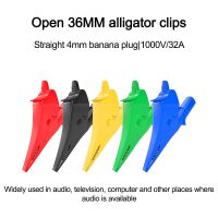 36MM Alligator Clips 1000V 32A Full Insulated Safe Crocodile Clips with 4mm Banana Jack Socket for Electrical Test P60073 Electrical Circuitry  Parts