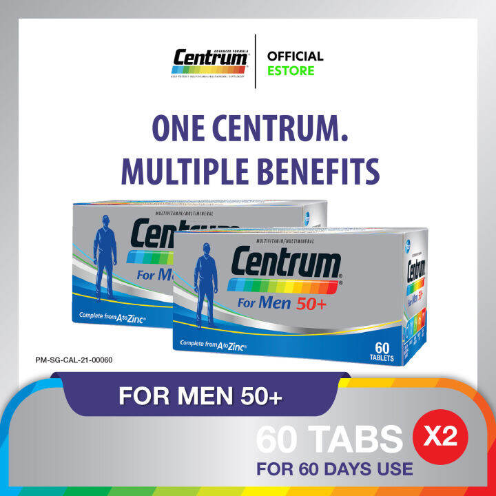 CENTRUM Multivitamin for Men 50+,Folic Acid, Zinc and Lutein for Brain