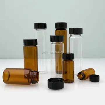 6PC 25ml 30ml 40ml 50ml 60ml 70ml 80ml 90ml Mini Glass Clear Bottle With  Silver Screw Aluminum Cap Food Container Jars Vials