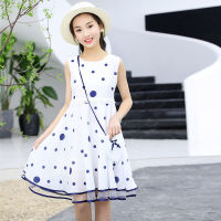 Dress Girl Summer  Teenage Girls Princess Birthday Party y and Cute Vest Voile Knee-length Dress Children Clothes 3 Years