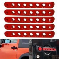 5Pcs Aluminum Door Handle Side Door Grab Handle Cover Decoration Trim for Wrangler JK 2-Door/4-Door 2007-2018