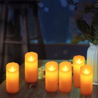 6PCS LED Flameless Candles Lamp LED Candles Lights Battery Operated Plastic Pillar Flickering Candle Light for Party Decor