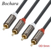 Bochara 2RCA untuk 2RCA Pria untuk Pria OFC Kabel Audio Foil Terlindung 1 M 1.8 M 3 M 5 M 10 M Untuk Amplifier Mixer