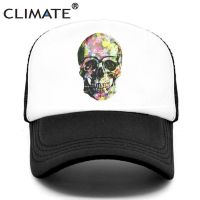 【KFAS Clothing Store】 CLIMATE Flower Skeleton Trucker Cap Butterfly Skull Bone Cool Cap Fancy HipHop Baseball Caps Summer Mesh Cap Hat For Men