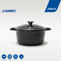 SUNNEX หม้อกลมเหล็กหล่อ สีดำ Cast Iron Round Casserole, Black