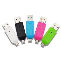 2 In 1 Usb เครื่องอ่านการ์ด Otg ไมโครยูเอสบีเชื่อมต่อทุกที่ Otg Tf/ การ์ดรีดเดอร์ Sd เครื่องอ่านการ์ดต่อส่วนหัวของโทรศัพท์อะแดปเตอร์ Otg Micro Usb