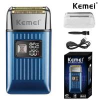 ส่งจากไทย Kemei เครื่องโกนหนวดแบบไร้สายใบมีดแฝดลูกสูบเครามีดโกน 2in1​ หน้าจอดิจิตอล บอกกำลังไฟ โกนหนวด &amp;​ กันจอน เครื่องโกนหนวดไฟฟ้า Km-1112