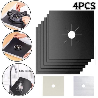 4pcs Gas Stove Protector Cooker Cover Liner Clean Mat Pad Kitchen Gas Stove Stovetop Protector Kitchen Accessories Utensils